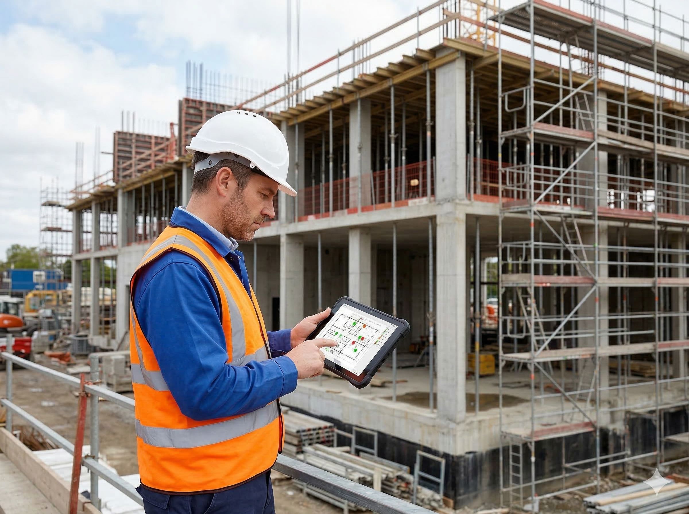 Werfinspectie met digitale tablet