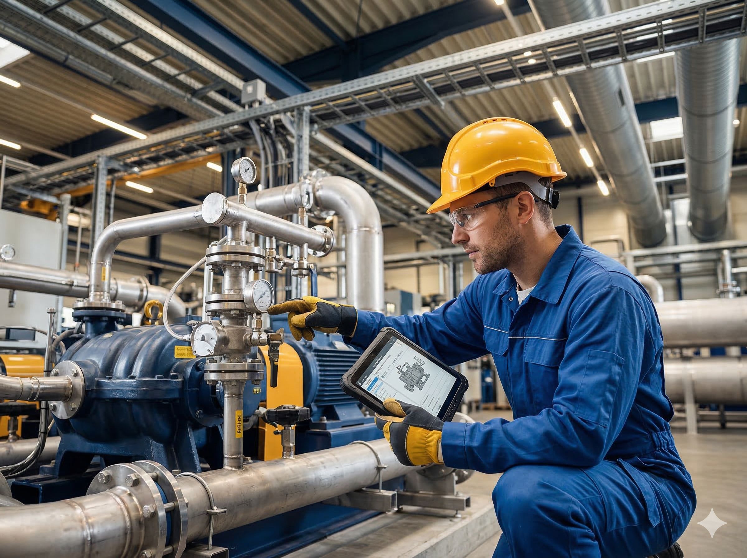 Industriele site met installaties klaar voor inspectie